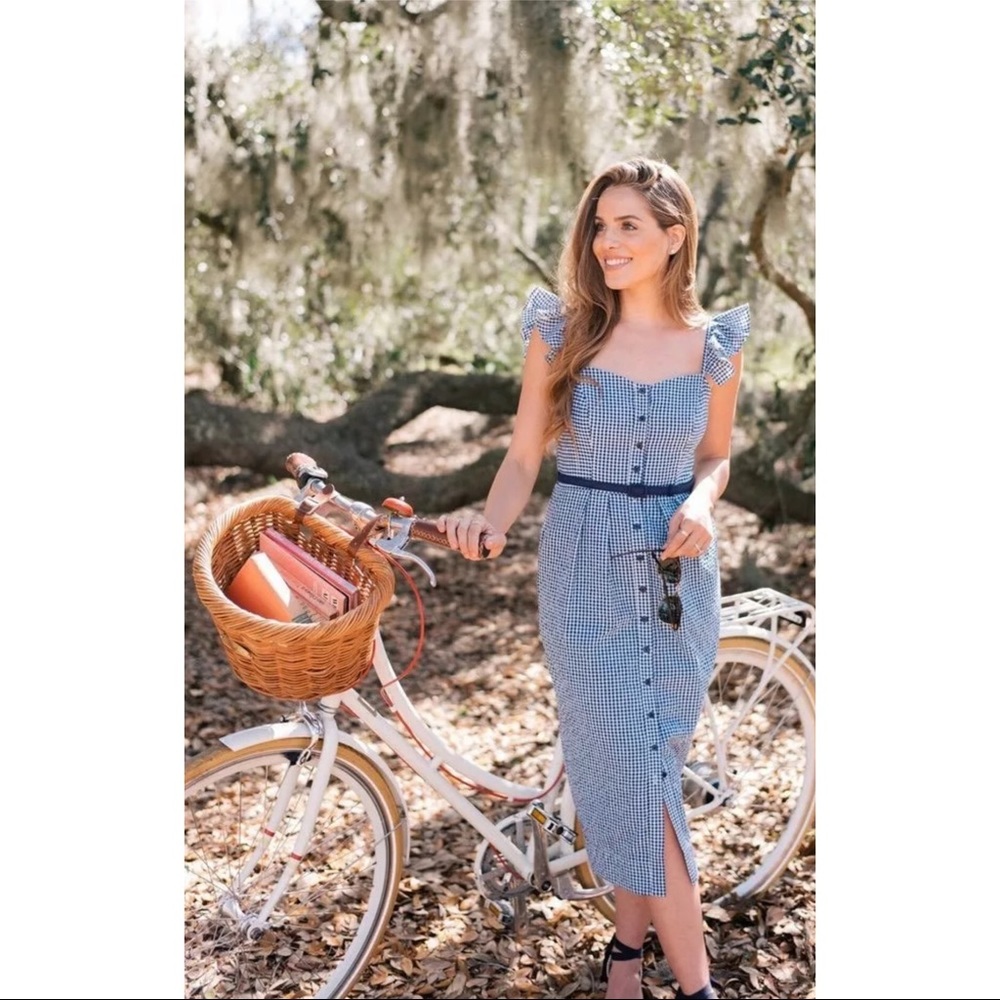 Gal Meets Glam Carly Gingham Midi Sheath Dress